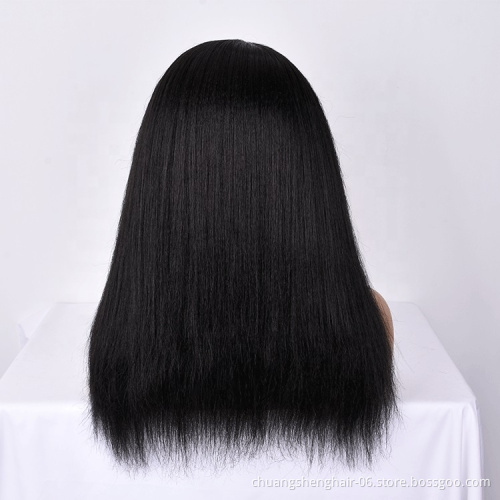 Whose cheap straight headband wig for black women machine made high quality long straingt synthetic fiber toupee
